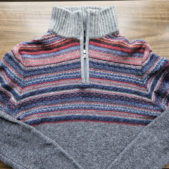 Vintage Gianetti 1/4 Zip Striped Sweater Wool Blend Mens Size Small - Picture 2 of 11